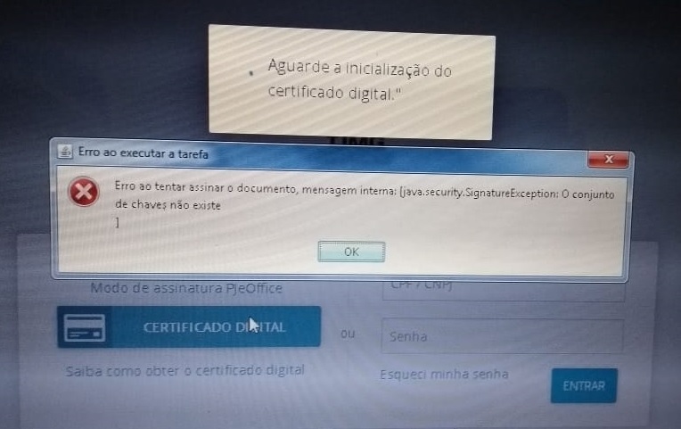 Erro Ao Tentar Assinar O Documento Mensagem Interna